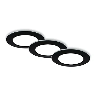 Image de BRILONER Lot de 3 lampes LED encastrées au plafond, CCT, spots encastrés salle bain, bain IP44, noir, 92x45 (DxH)