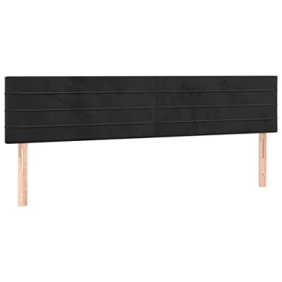 Image de vidaXL 2x Têtes de Lit Meubles Chambre à Coucher Accessoires Simple Cadre Intérieur Noir 346070