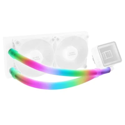 Image de Mars Gaming MCA WT, Gaines ARGB pour Tubes de Refroidissement Liquide, 30 LED Personnalisables et Ultra Brillantes, Silicone Eco Soft, Compatibilité Totale, 330mm, Ordinateur