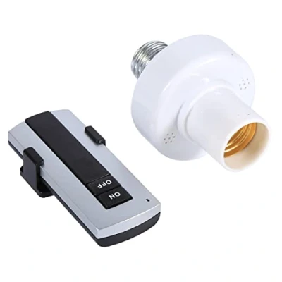 Image de Porte lampe intelligent, douille E27 à vis sans fil avec télécommande, interrupteur prise de courant 220 V, Autres fournitures reproduction