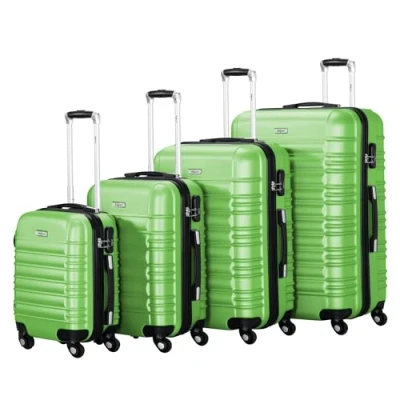 Image de Zelsius Set de Valises à 4 pièces Vert rigides ABS avec Cadenas Combinaison Chiffres Roues, cloison Interne Bagage Cabine, Valise, Valise Lot 4, Trolley