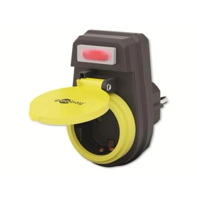 Image de Goobay Fiche à Contact de Protection 1 Compartiment Noir/Jaune