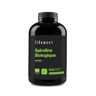Image de Spiruline Biologique 600 Comprimés Algue 100% BIO Riche en Protéines Végétales Énergisant Ingrédients Naturels Sans Additifs