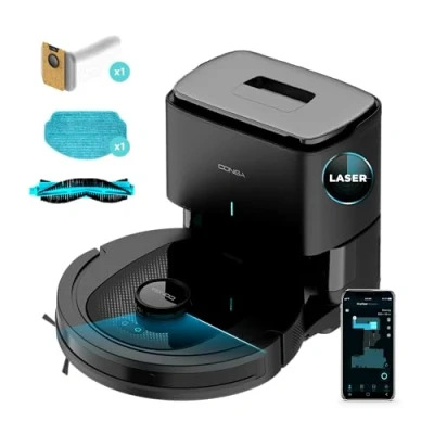Image de Cecotec Robot Aspirateur Laveur Conga 7490 Ultimate Home X Treme, 4000 Pa, Navigation Laser, Autonomie 120 Min, Station de Vidange Automatique, Brosse Centrale Multifonction, App