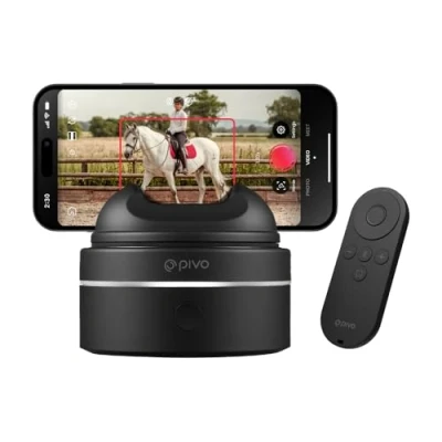 Image de Pivo Équestre Performance Support de téléphone Portable pour caméra Automatique à 360 degrés équitation et athlètes, 6 Vitesses, Enregistrement Intelligent capteur Mouvement avec télécommande