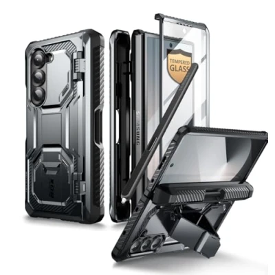 Image de i Blason Coque pour Samsung Galaxy Z Fold 6 avec Porte Stylet [Protecteur d&#039;Ecran Verre Trempé] [Support Pliable] Armorbox [Protection Robuste Qualité Militaire] Antichoc 6, Noir