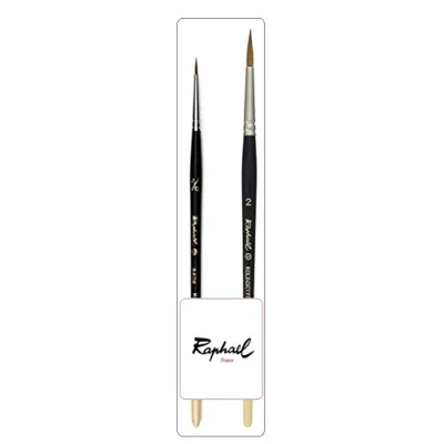 Image de Raphael Kolinsky 8408 Sable XF Point Round Set 2 PCS .Taille 2/0. France Espace Beaux Arts
