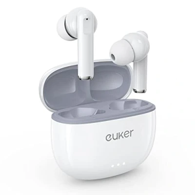 Image de Euker Ecouteurs Bluetooth sans Fil Intra Auriculaire Écouteurs Oreillette 5.0 HiFi Stéréo Casque in Ear avec Mic IPX5 Étanche USB C Charge Rapide pour Android iOS