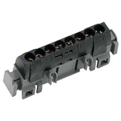 Image de 004852 Legrand bornier de répartition isolé phase Connexion 8x16mm² À clipser sur rail DIN
