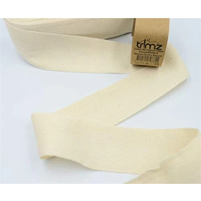 Image de Trimz Ruban à chevrons 100% coton, naturel, 40 mm x 10 m