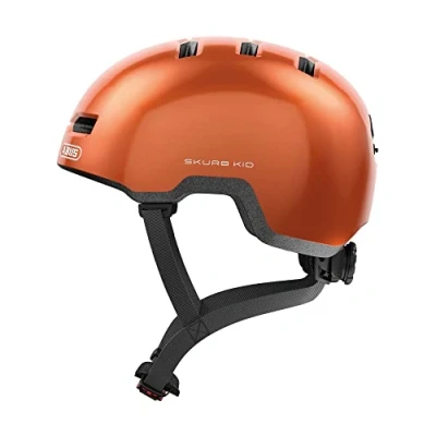 Image de ABUS casque pour enfants Skurb Kid de vélo robuste au look skater avec place une tresse et designs variés filles garçons Orange, taille M