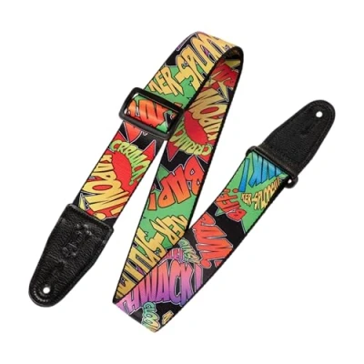 Image de Levy&#039;s MPD2 036 Sangle de Guitare Prints Polyester Leather Ends 2&quot; Kersploosh
