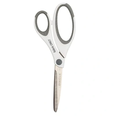 Image de Singer Ciseaux de couture Comfort Grip 21,6 cm, caoutchouc, acier inoxydable, blanc, rose, simple