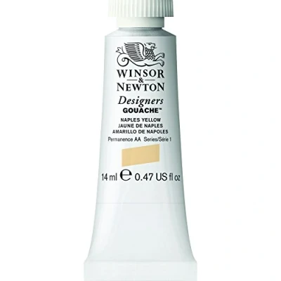 Image de Winsor &amp; Newton Designers Gouache Peinture pour le Dessin, L&#039;illustration, Design Aquarelle Opaque, Tube De 14ml, Couleur Jaune Naples