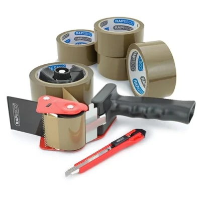 Image de Rapesco 1581 Germ Savvy Antibactérien, Dévidoir de Ruban 960 avec 5 Rouleaux Marrons