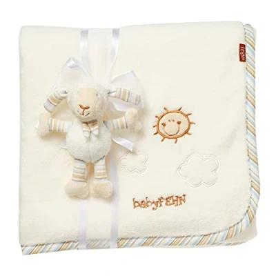 Image de Fehn couverture douillette Mouton Doudou &amp; d&#039;éveil Pour poussette et siège bébé Idéal comme les premiers pas bébés à partir de 0+ mois