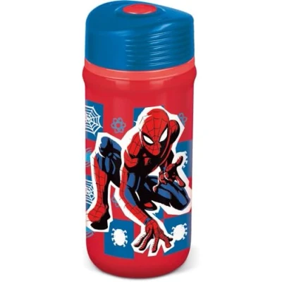 Image de Marvel Gourde rouge et bleue en plastique pour enfants Spiderman 390 ml avec fermeture anti goutte