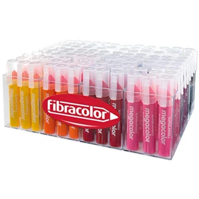 Image de FIBRACOLOR Megacolor Multibox 100 feutres pointe conique taille maxi superlavables
