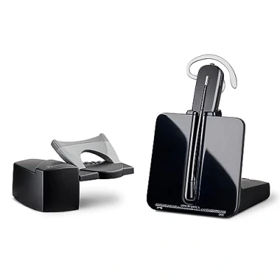 Image de POLY Micro Casque DECT sans Fil CS540 Monaural (Mono) Convertible (3 Styles de Port) Connexion au téléphone Bureau Microphone antibruit
