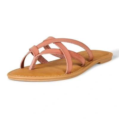 Image de Amazon Essentials Claquettes Plates à Lanières Femme, Rosé Grisé, 40.5 EU Large