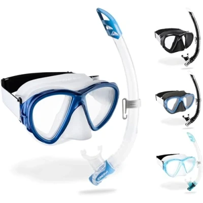 Image de Cressi Fiji &amp; Gamma Combo Set Plongée et Snorkeling, Transparent/Bleu, Taille Unique, Unisexe Adulte