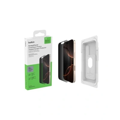 Image de Protection d&#039;écran BELKIN InvisiGlass Privacy iPhone 16 Pro Antirayure 0,29 mm Easy Align