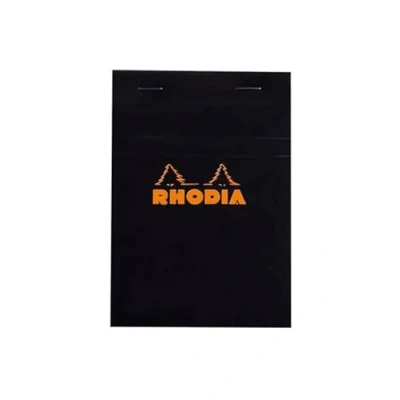 Image de RHODIA 132009C Bloc Notes Agrafé N13 Black A6 10,5 x 14,8 cm Petits Carreaux 80 Feuillets Détachables Papier Clairefontaine g/m² Couverture en Carte Enduite Souple