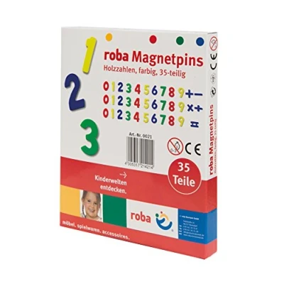 Image de roba Chiffres Magnétiques pour Enfants 35 Numéros et Symboles Aimants Tableau Jouet Éducatif Multicolore