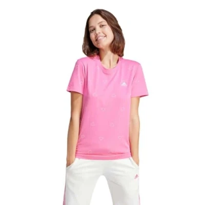 Image de adidas Femme Essentials Monogram Slim Graphic Tee, Pulse Magenta, M