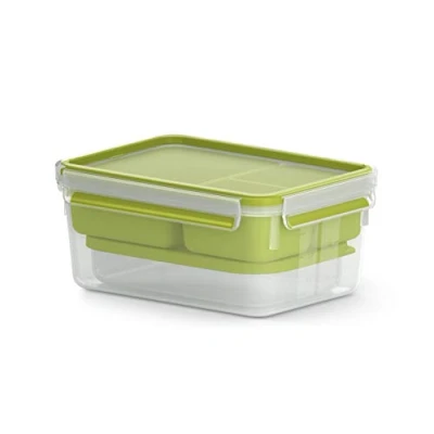 Image de Emsa CLIP GO boîte à repas XL 2.3L + 3 comp 1 Vert pique nique déjeuner lunchbox N1071600