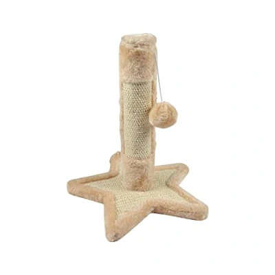 Image de Love Story, Arbre à Chaton avec Socle Etoile et Jouet MDF 30 x H33 cm Ecru