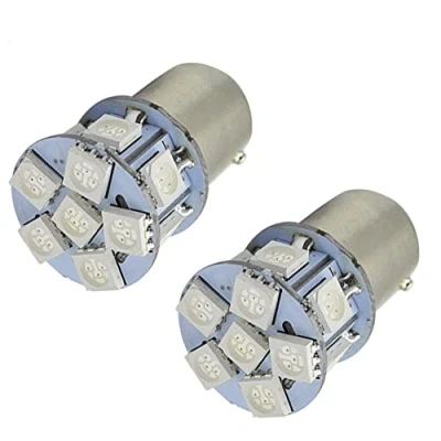 Image de Ruiandsion 2pcs 1157 BAY15D Ampoule LED 6V Super Bright 5050 12SMD Chipsets ambre/Jaune de rechange pour Lumière sauvegarde Feu recul freinage, Non polarité