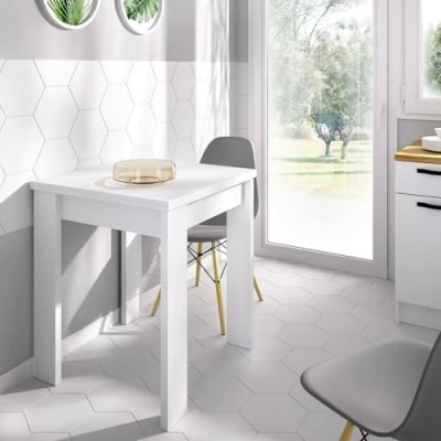 Image de Dmora Comer Extensible Multipositions, Table Console auxiliaire Pliable, 79/134 x 67 79 cm, Blanc