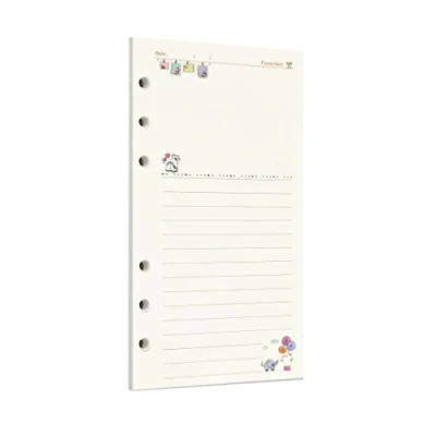 Image de Zelten Recharge de papier perforé multicolore 45 feuilles 90 pages Pour reliure à 6 trous Journal intime rechargeable (A6, Fairy Tale Diary)