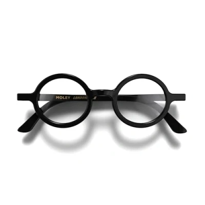 Image de LONDON MOLE Lunettes Moley rondes Anti lumière bleue Bloqueurs bleus cool fatigue oculaire pour écrans Hommes Femmes Unisexe Noir brillant