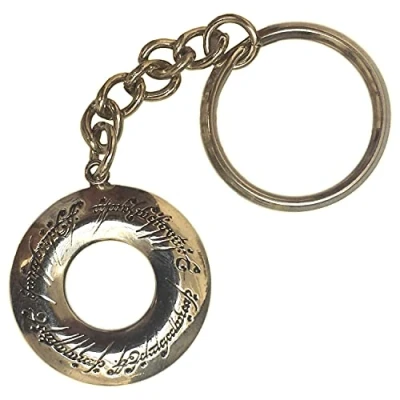 Image de the Noble Collection Lord of Rings Elven Script Keychain 3.2in (8cm) Metal Officially Licensed Film Set Movie Props Gifts