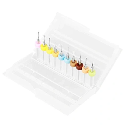 Image de Akozon Kit de micro forets mixtes PCB 10 pièces 0,1 1,0 mm Jeu en carbure tungstène Outil pour circuit imprimé