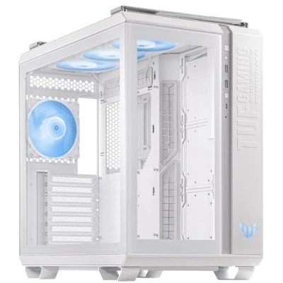 Image de ASUS TUF Gaming GT502 Plus Blanc Châssis ATX (Double Chambre, Zones de Refroidissement indépendantes pour Le CPU et GPU Panneaux latéraux sans Outils, USB 3.2 Gen 2 Type C à l&#039;avant)