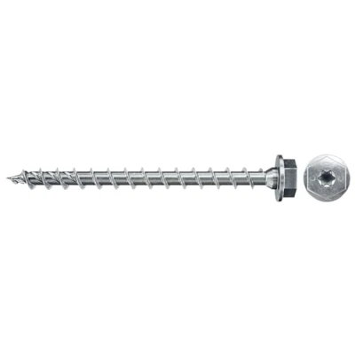 Image de fischer Tirefond PowerFast FPF II HWTF 8,0x100 revêtement zingué, Filetage Total, tête hexagonale avec Empreinte Torx/Boîte de 50