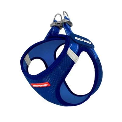 Image de EzyDog Harnais Petit Chien FORMFIT léger et réglable en Maille Respirante 3D avec Bandes réfléchissantes Anneaux métal pour Chiots Petits Chiens (2XS, Bleu)