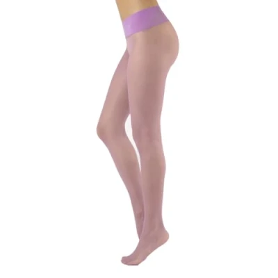 Image de CALZITALY Collant Voile, sans Coutures, Transparent, Femme 15 DEN Noir, Naturel, Bleu, Violet, Vert, Rouge, Pois S, M, L, XL, XXL Made in Italy (L Lilas)