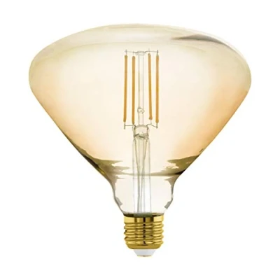Image de EGLO Lampe LED E27 dimmable grande taille, ampoule ambrée Mid Size, éclairage rétro, 4,5 watts (correspond à 40 watts), 470 lumens, blanc chaud, 2200 Kelvin, BR150, Ø 15 cm