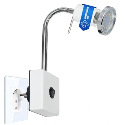 Image de Trango Applique murale à LED, lampe de lecture, cuisine, nuit, pince, ampoule TG2607W en blanc, avec 1x GU10 LED blanc chaud