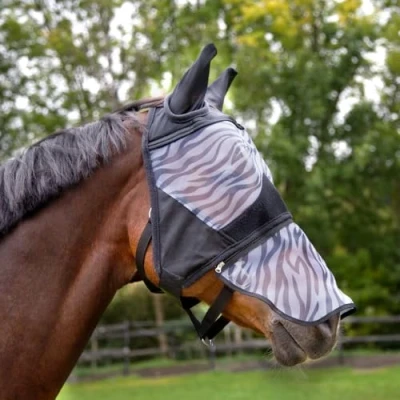 Image de Masque anti mouches pour cheval Horze Zebra