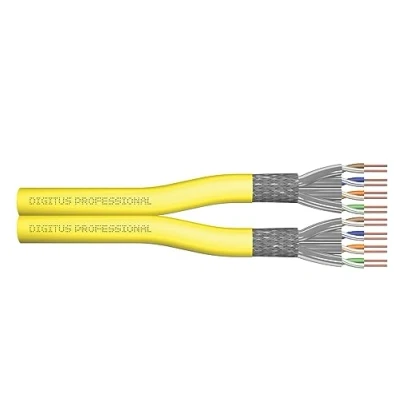 Image de Câble réseau DIGITUS Cat 7A S FTP Duplex 100 m Jaune Compatible PoE+