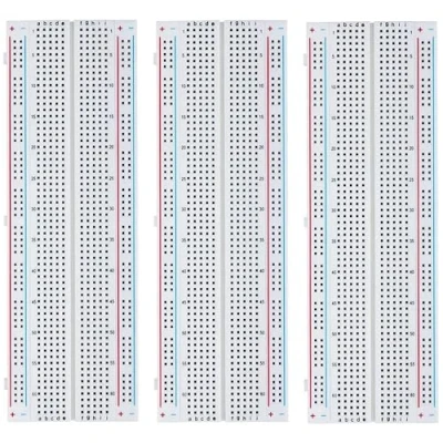 Image de MMOBIEL 3 pièces PCB 830 points sans soudure pour le prototype de maquette Compatible avec les projets destinés aux particuliers Arduino, Raspberry Pi 2 4 Blocs connexion distribution Shield