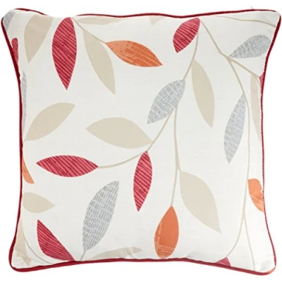 Image de Fusion Coussin Motif Bois de hêtre 100 % Coton, Red, 43x43 cm Filled Cushion