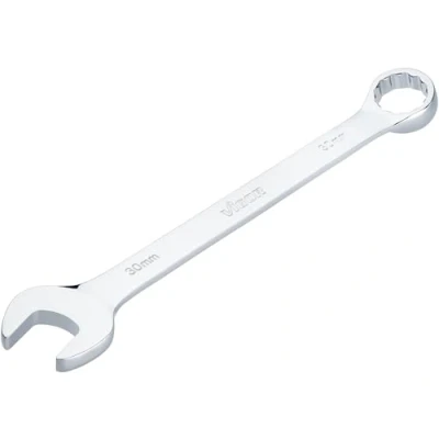 Image de Vigor Clé mixte V7740 30, SW 30 mm, modèle long, coudée à 15 , 6 pans extérieurs et profil double hexagonal, chromé poli