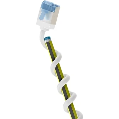 Image de goobay 74327 Câble patch slim/ultra flexible RJ45 CAT 6A U/FTP CU/Câble Ethernet fin avec connecteurs courts / 10 Gbit/s LSZH Protection anti torsion Blanc 0,25 m