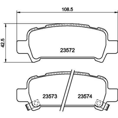 Image de HELLA 8DB 355 009 401 Jeu de plaquettes frein avec indicateur d&#039;usure SUBARU: Impreza II Berline, Forester II, I